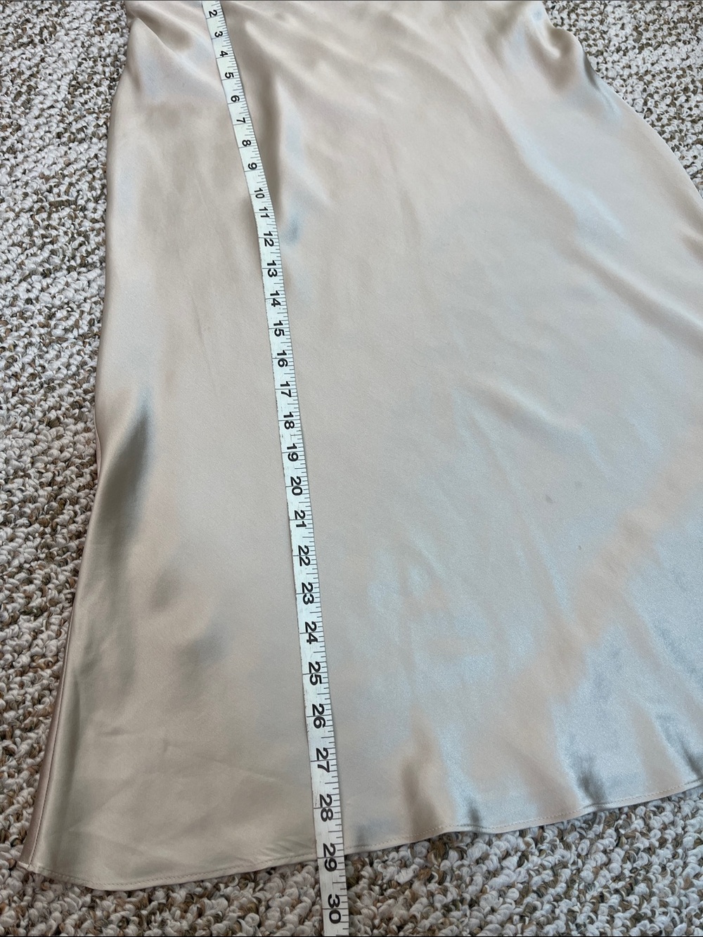 QUINCE 100% SILK PULL ON SKIRT ELASTIC WAIST AND WASHABLE CHAMPAGNE COLOR SZ MD - Picture 10 of 10